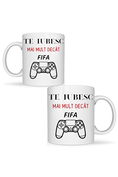T&M Personalizare Cană personalizată „Te iubesc mai mult decât FIFA”, Ziua În...