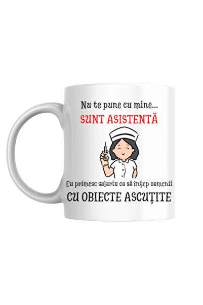 T&M Personalizare Cană personalizată - Sunt asistentă medicală! v3, albă, 330 ml