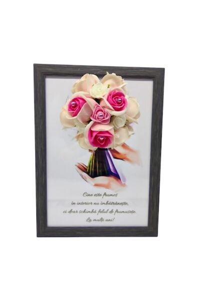 T&M Personalizare Tablou înrămat A4 (30x21 cm) - „Cine este frumos pe dinăunt...