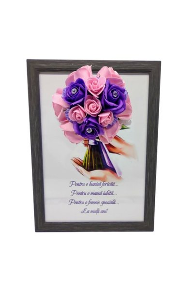 T&M Personalizare Tablou înrămat A4 (30x21 cm) - Pentru o bunică fericită / o...