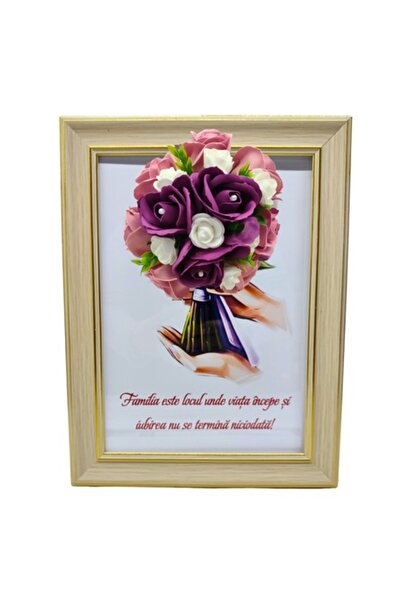 T&M Personalizare Tablou înrămat A4 (30x21 cm) – „Familia este locul unde via...
