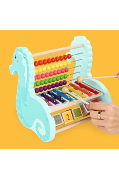 CREATIVE Wooden counting blocks, cubes and xylophone, for children 2 years+, Seahorse, multicolor