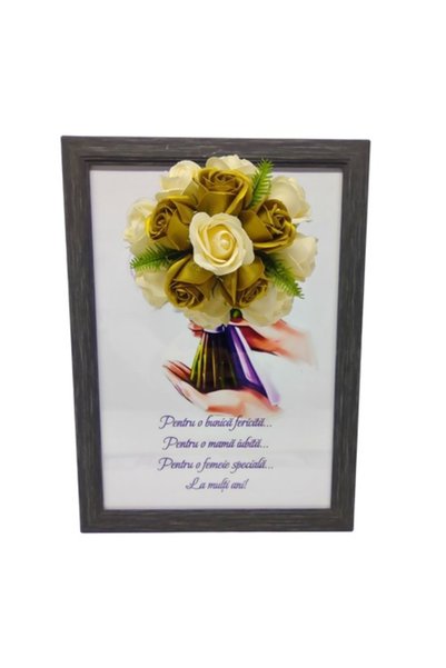T&M Personalizare Tablou înrămat A4 (30x21 cm) - Pentru o bunică/mamă fericit...