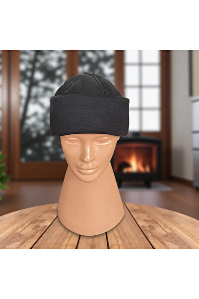 AbbasShop Real Leather Black Ribana Leather Beret