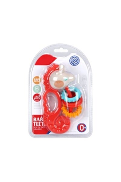 huanger Baby teether and rattle, seahorse, soft plastic, multicolor