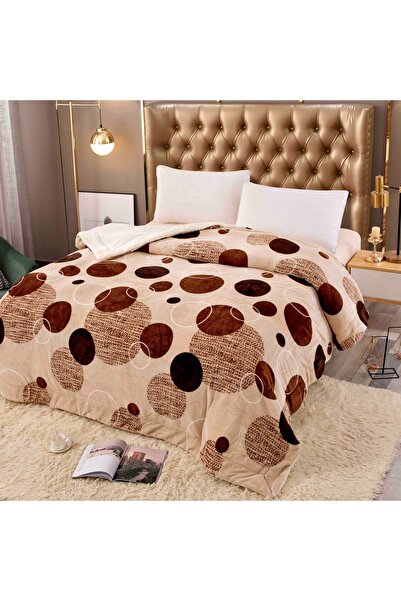 JOJO HOME Cocolino blanket with Printed fur, 200x230cm, Polka dots, Multicolor