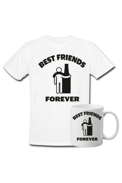 T&M Personalizare Set tricou personalizat + cană - Cei mai buni prieteni pent...