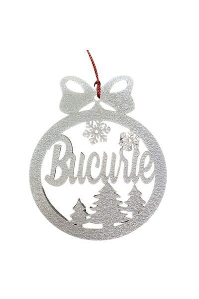 T&M Personalizare Glob decorativ personalizat de Crăciun din lemn „Bucurie” -...