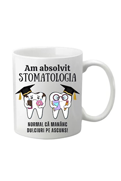 T&M Personalizare Cană personalizată - Am absolvit stomatologia, albă, 330 ml