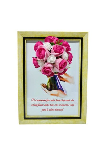 T&M Personalizare Tablou înrămat A4 (30x21 cm) - „Doi oameni pot face multe l...