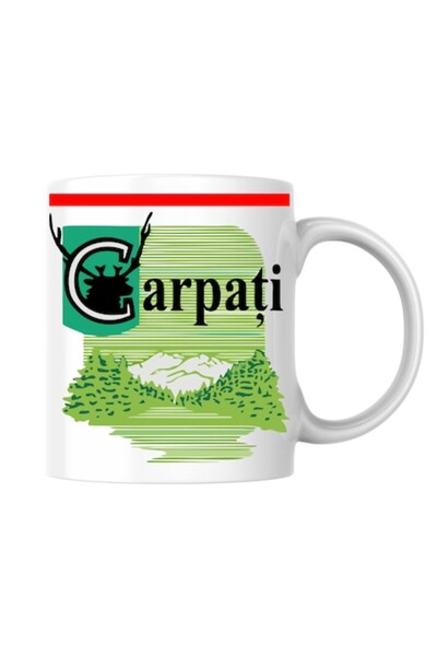 T&M Personalizare Cană personalizată - Carpați, albă, 330 ml