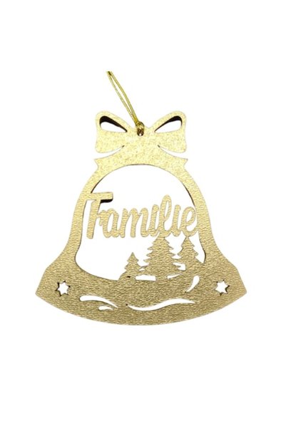 T&M Personalizare Glob de Crăciun personalizat din lemn - Clopoțel de familie...