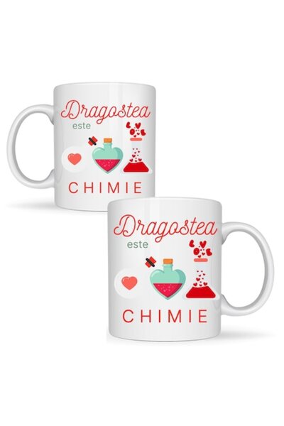 T&M Personalizare Cană personalizată „Dragostea este chimie” de Ziua Îndrăgos...