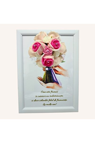 T&M Personalizare Tablou înrămat A4 30x21 cm - „Frumos în interior nu îmbătrâ...