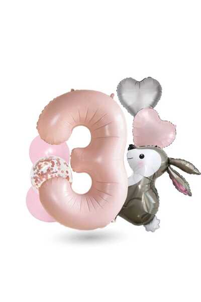 DÜVENCİ TİCARET مجموعة بالونات على شكل أرنب من الفويل