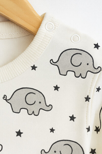 Vivolas 100% Cotton Baby Set with Snap Fasteners on the Shoulders, Unisex, 2-Piece, Top and Bottom, Monthly Sizes 3-6-9-12 Months