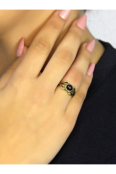 esha خاتم نسائي من الحجر الطبيعي أونيكس من الحجر الطبيعي طراز قديم قابل للتعديل euy79o