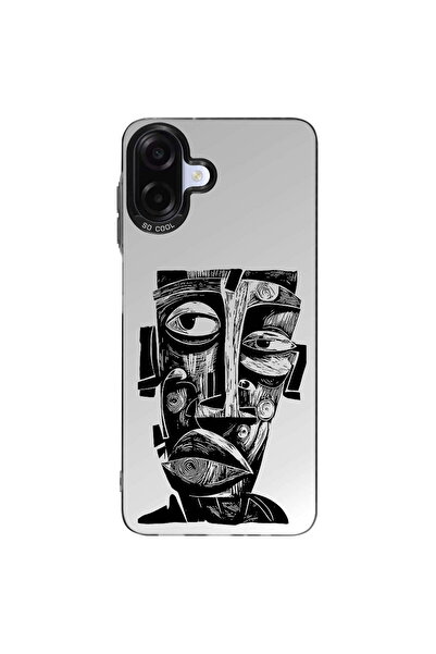 PrintiFy Totem Face Design Metallic Look Matte Silicone Case Compatible with Samsung Galaxy A07