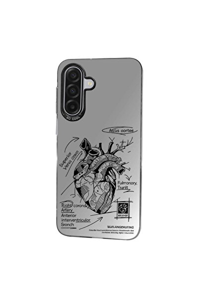PrintiFy Anatomical Heart Design Metallic Look Matte Silicone Case Compatible with Samsung Galaxy A17
