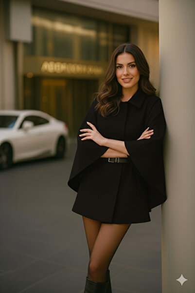 LİMABEL New Black Women's Comfortable Fabric Araboy Belt-5