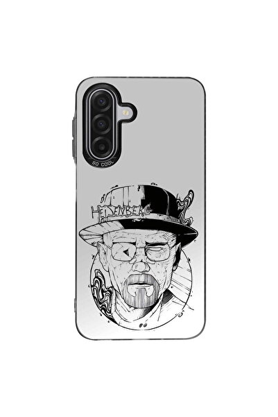PrintiFy Heisenberg Designed Metallic Look Matte Silicone Case Compatible with Samsung Galaxy A17