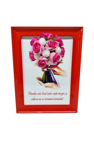 T&M Personalizare Tablou înrămat A4 (30x21 cm) - Familia este locul unde viaț...