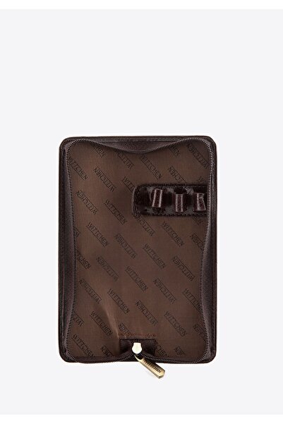 Wittchen Husă pentru stilouri bărbătești din piele cu stemă, piele maro