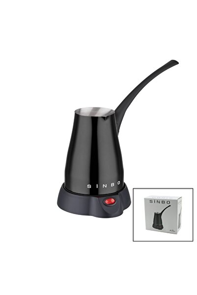 Go İthalat Black Electric Coffee Pot Turkish Coffee Maker 5 Cups - 400ml Bowl Stainless Steel 360 Degree