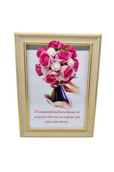 T&M Personalizare Tablou înrămat A4 (30x21 cm) - „Doi oameni pot face multe l...