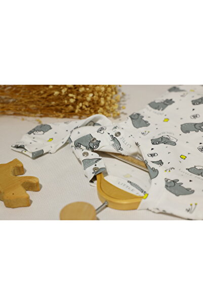 Vivolas 100% Cotton Baby Set with Snap Fasteners on the Shoulders, Unisex, 2-Piece, Top and Bottom, Monthly Sizes 3-6-9-12 Months