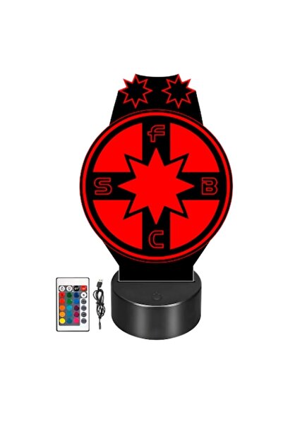 T&M Personalizare Lampă trofeu acrilică cu LED - FCSB, Efect 3D Fotbal