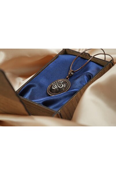 nicole gümüş Bakır Aparat ve Tül Üzerine Bakır ve Gümüş Tel ile İşli Tel Kırma Kolye