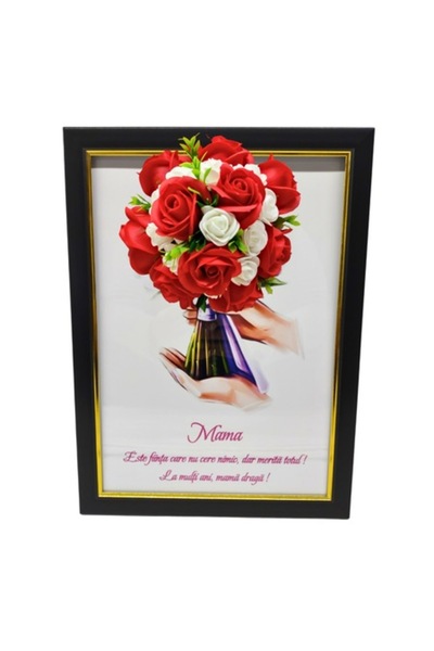 T&M Personalizare Tablou înrămat A4 (30x21 cm) – „Mama nu cere nimic, dar mer...
