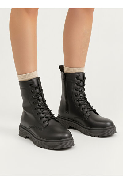 Runnix Shoes Kadın Postal Bot Kaymaz Termo Taban Suya Dayanıklı Fermuarlı Bağcıklı Tam Kalıp