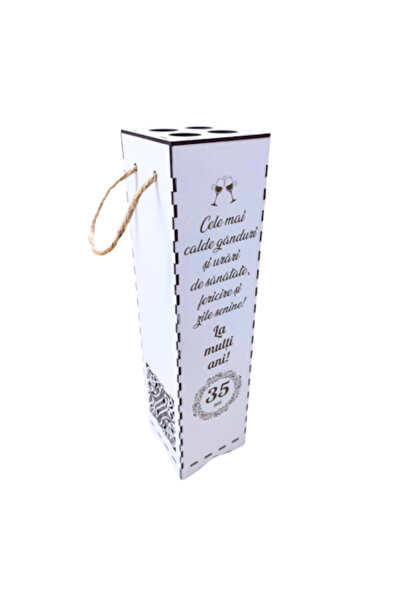 OEM Cutie de vin personalizată din lemn - "La multi ani, 35 de ani!" - pentru...