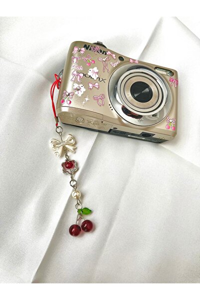 bohemian takı tasarim Kirazlı Coquette Telefon Charmı Kamera Charmı