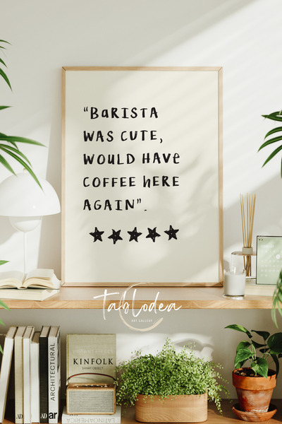tablodea Barista era drăguță, decor umoristic pentru colțul cafelei, tablou p...