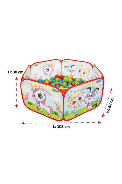 PİLSAN Foldable playground – with 200 colored balls included, diameter 6 cm