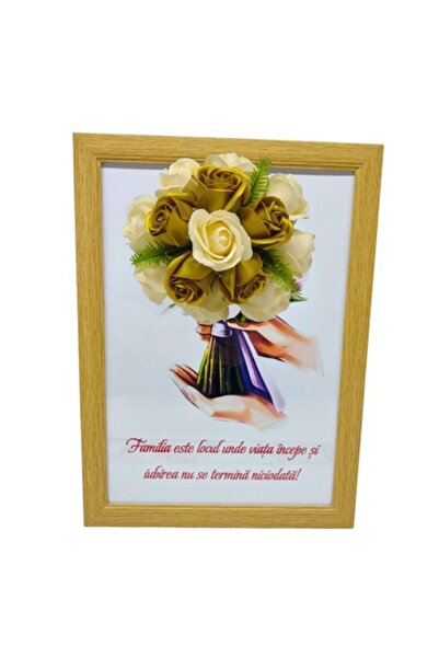 T&M Personalizare Tablou înrămat A4 (30x21 cm) - Familia este locul unde viaț...