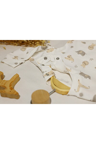 Vivolas 100% Cotton Baby Set with Snap Fasteners on the Shoulders, Unisex, 2-Piece, Top and Bottom, Monthly Sizes 3-6-9-12 Months