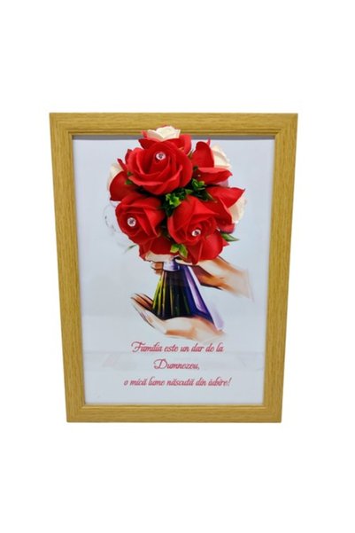 T&M Personalizare Tablou înrămat A4 (30x21 cm) - „Familia este un dar de la D...