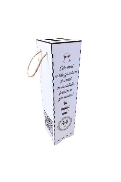 OEM Cutie de vin din lemn personalizată - La mulți ani, 44 de ani! pentru ani...