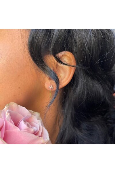 Joliesse Diamonds 14K White Gold Earrings with Pink Sapphires "Princess Tears"