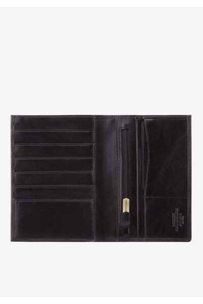 Wittchen Portofel bărbătesc din piele lucioasă, negru, piele neagră