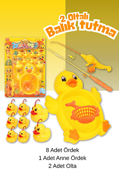 welcomein 13 Parça Mıknatıslı Olta Ördek Penguen Dinozor Tutma Oyunu Su Havuz...