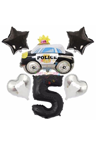 İSTOÇ PARTİ Police Car Number Balloon Foil Set Age 5