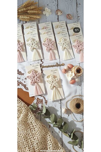 macremebru Makrome yıldız anahtarlık