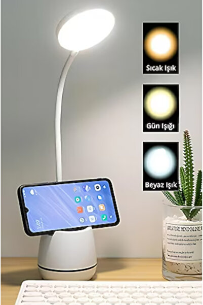 The Kaku Şarjlı Masa Üstü Dokunmatik Ayarlanabilir Masa Lambası Telefon Stand...