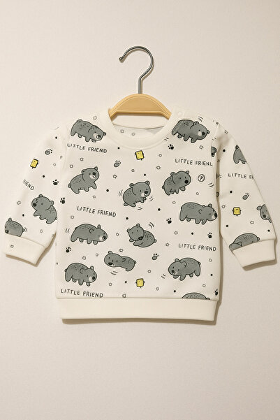 Vivolas 100% Cotton Baby Set with Snap Fasteners on the Shoulders, Unisex, 2-Piece, Top and Bottom, Monthly Sizes 3-6-9-12 Months