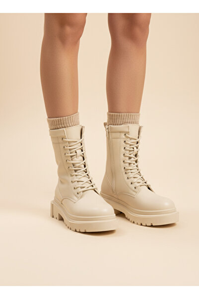 Runnix Shoes Kadın Postal Bot Kaymaz Termo Taban Suya Dayanıklı Fermuarlı Bağcıklı Tam Kalıp